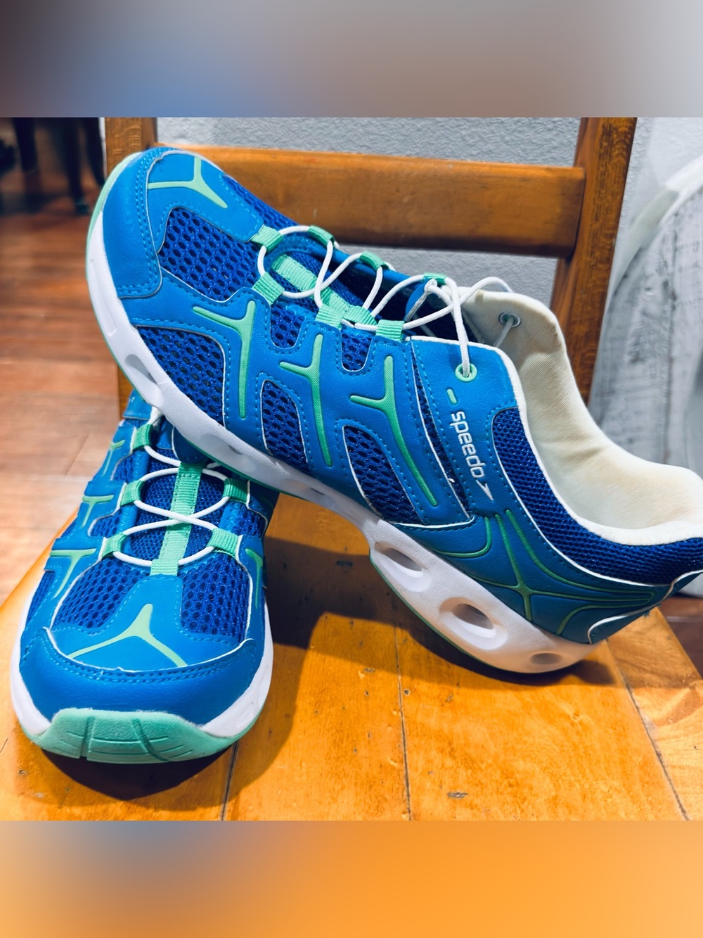 Speedo Hydro Comfort Water Shoes Men's Size 11 Blue Green Trail Mesh Aqua A0390